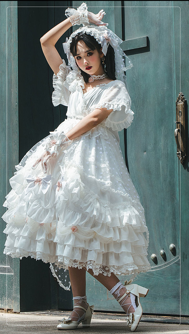 原创复古lolita洋装蝴蝶结连衣裙少女日常萝莉塔可爱软妹小裙子tmall