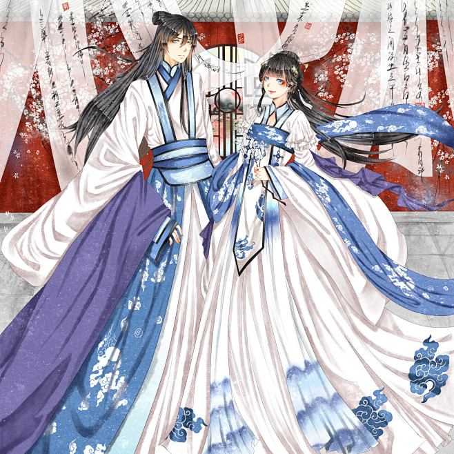 风拟人女装可出蓝夫人魔道祖师cos蓝忘机性转桥姬古风原创淘宝网