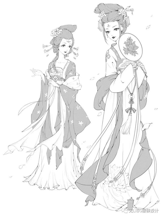 服饰绘画中国古风漫画人物手绘古风漫画女生衣服怎么画动漫女生简笔画