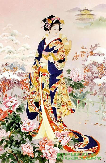 日本女画家森田春代 美人绘 和服画集 日本女艺术家haruyo Morita 森田春代 她通过把独特的日本绘画与西洋绘画相融合的手法所描绘出各色美人 所以画中所描绘的身穿和服的日本女性身上蕴含着一种西洋的明丽美