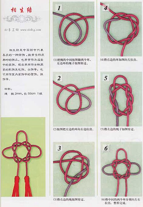 结的编法图解可以很轻松的作出漂亮小学生简易手工中国结相生结怎么打