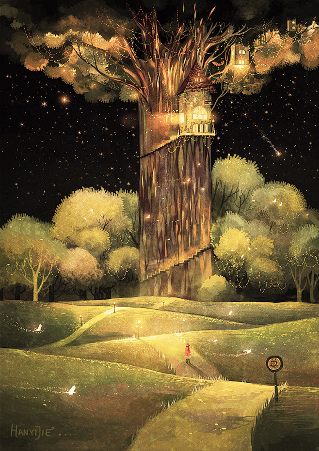 韩一杰的插画大树