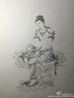 白描工筆畫佛像