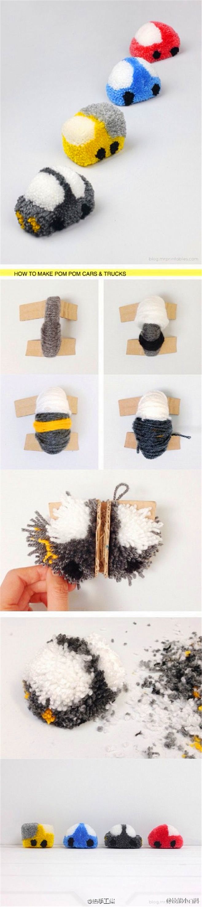 教你各种毛线球的小创意实在太可爱啦不织布可爱手工diy胸针毛线旧物