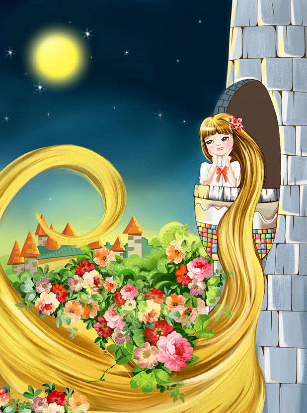 李小兔爱吃鱼的插画格林童话