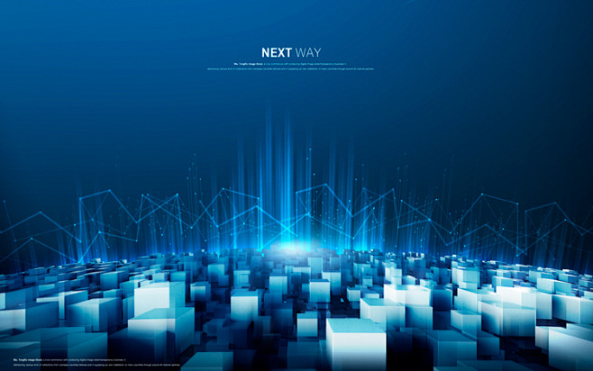 科技未来感商务蓝色线条数据地球5g海报banner展板背景psd素材