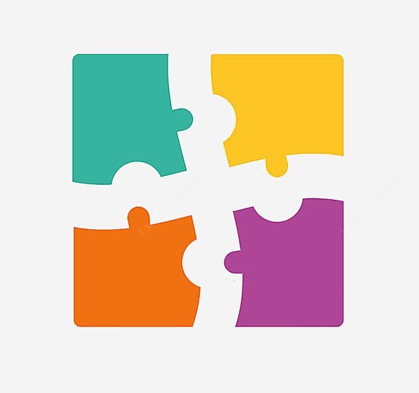 拼图橘色紫色绿色黄色元素免抠png设计图片免费下载页面网页平面电商