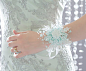 Wrist Corsage - Winter Snowflake- Aqua - Wedding Accessory for Mothers, Aunts, Sisters, Women - Holiday Wrist Corsage for Prom or Dance