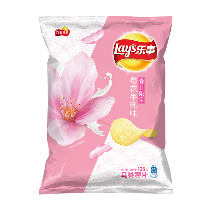 樱花牛乳味薯片图片