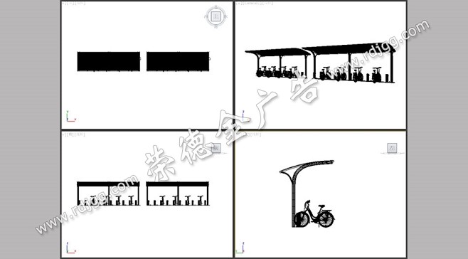 公共自行车棚线框图