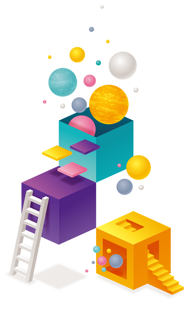 矢量三维立体几何不规则图形装饰元素png免抠