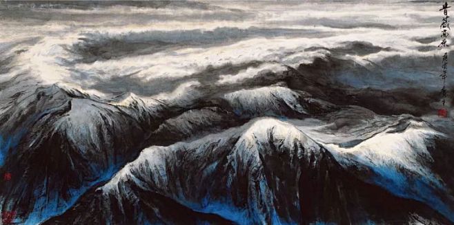 问道昆仑王广才先生笔下青藏高原山水画艺术探微芝麻开门收藏鉴定网