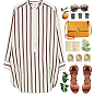 A fashion look from May 2016 featuring stripe shirt, lace up shoes and leather crossbody purse. Browse and shop related looks.