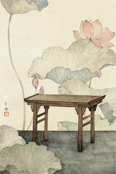 采集古院泥巴采集到中式彼岸有莲-宋扬中国画工笔花鸟 br>宋扬,1982