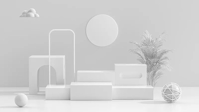 产品展台c4d软件白色灰色背景图片图片素材idvcg211286692643