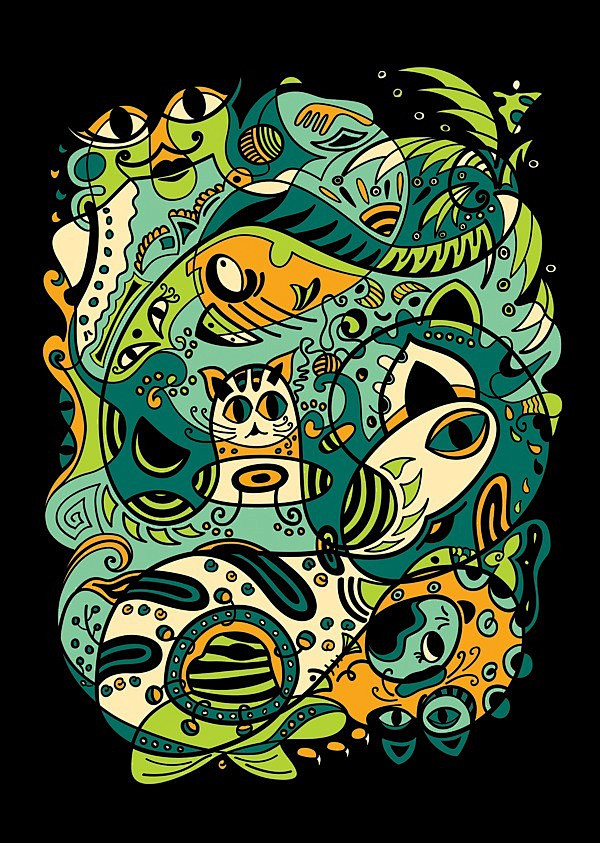 YenThu Hoang越南十二生肖插画。