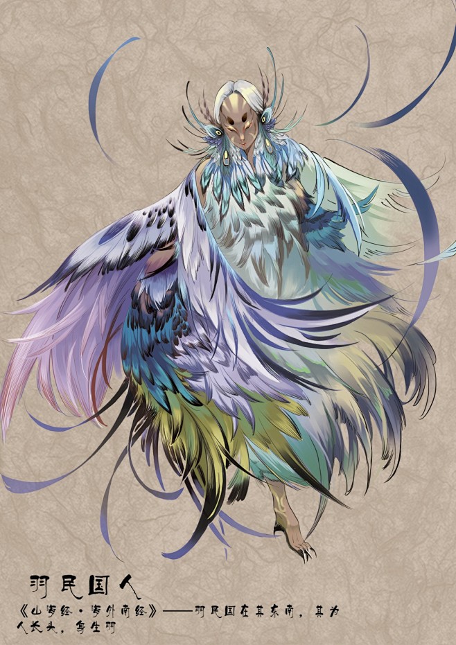 山海参赛异妖族海外南经羽民国人