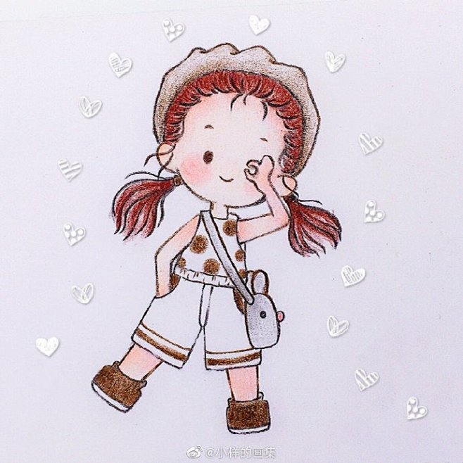 可可爱爱的简笔画小女孩~(by:小样的画.