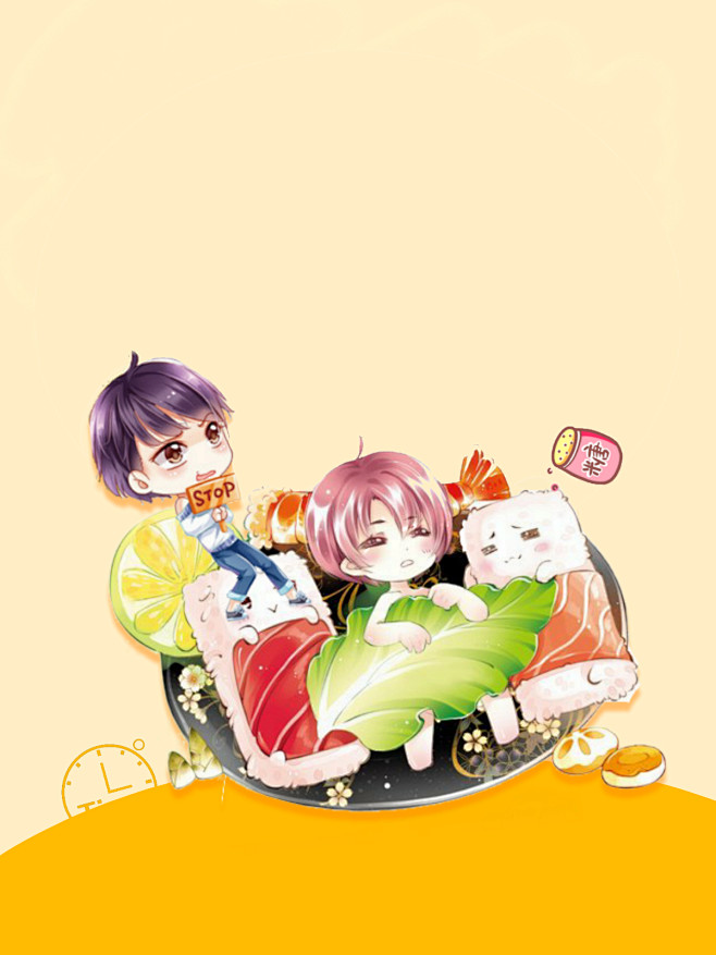 16:36:01若风/拼 br/>q版现代底图插画—现代封面茉雪兮该采集也在