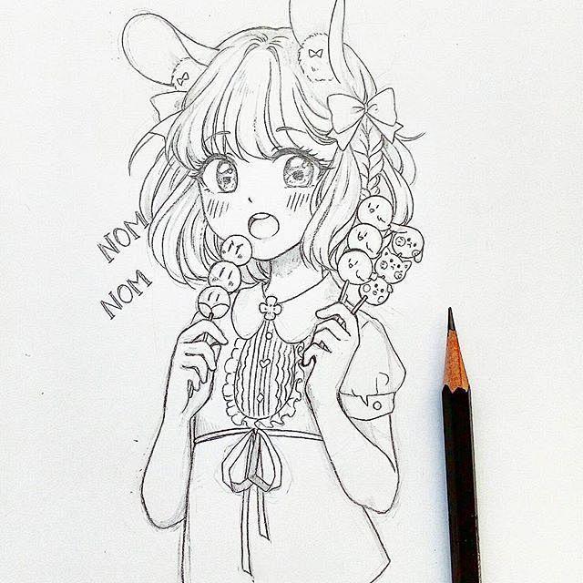 09:06:22可爱的动漫插画线描稿二月红~黑白插画闲云野鹤~二月红同采自