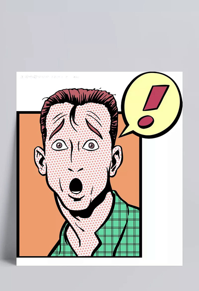 表情夸张惊讶的人吃惊表情情绪情感惊讶的人卡通元素手绘卡通