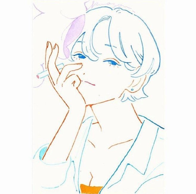 一组手绘简笔风人物头像inskumazousasshi