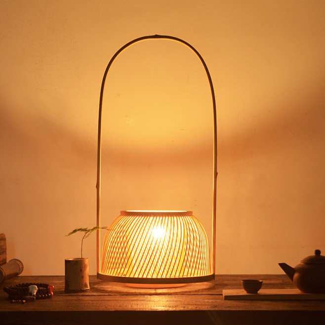 madebamboo正品m0011竹丝提梁灯竹灯日式提梁竹编灯禅意茶淘宝网