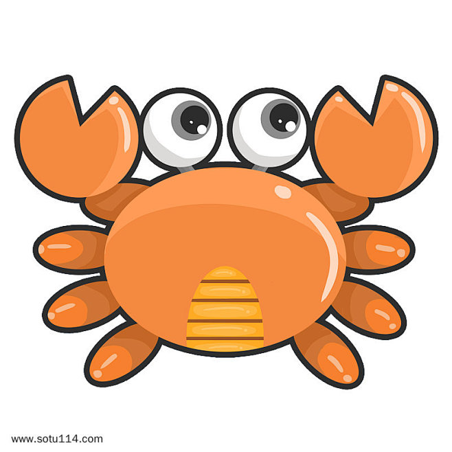 卡通可爱大眼睛的小螃蟹插画图片png免抠元素卡通手绘背景装饰免扣
