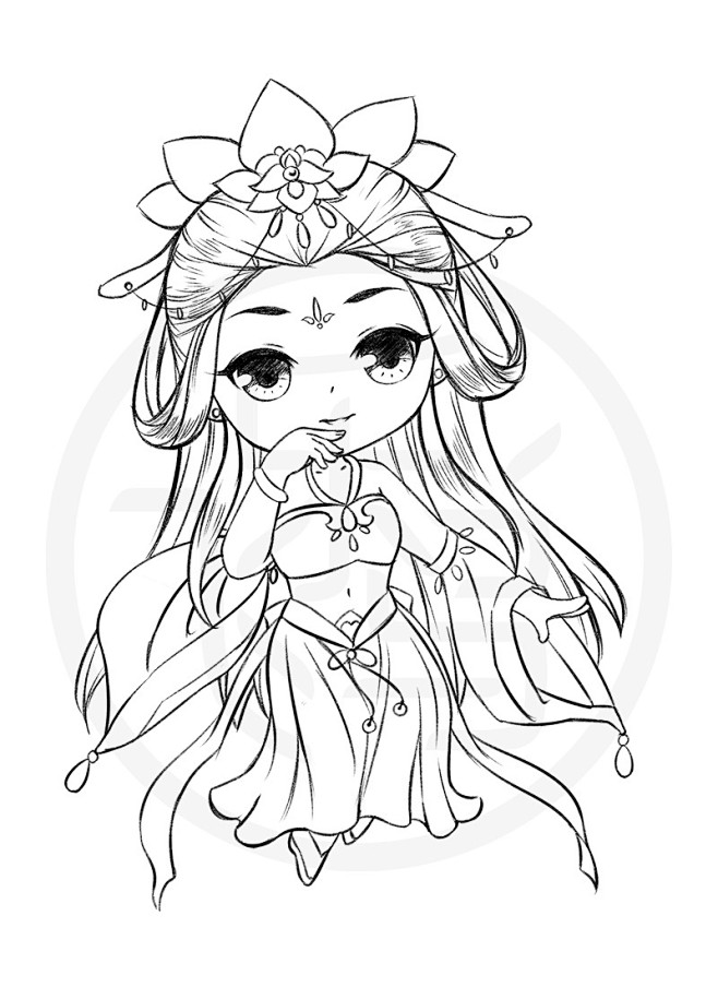 q版古风人物线稿出自上吧漫画达人必修课q版古风古风也能萌萌哒哟