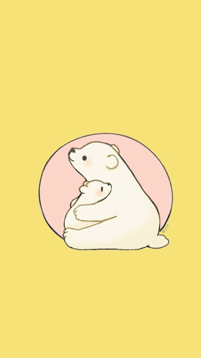 可爱小熊卡通图片手机锁屏壁纸