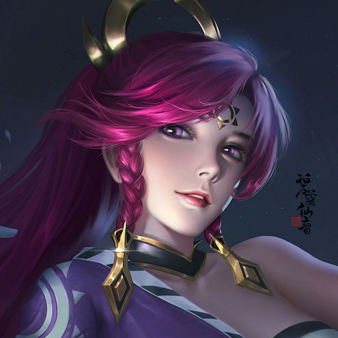 王者荣耀 伽罗|插画|游戏原画|碧落仙音 - 原创作