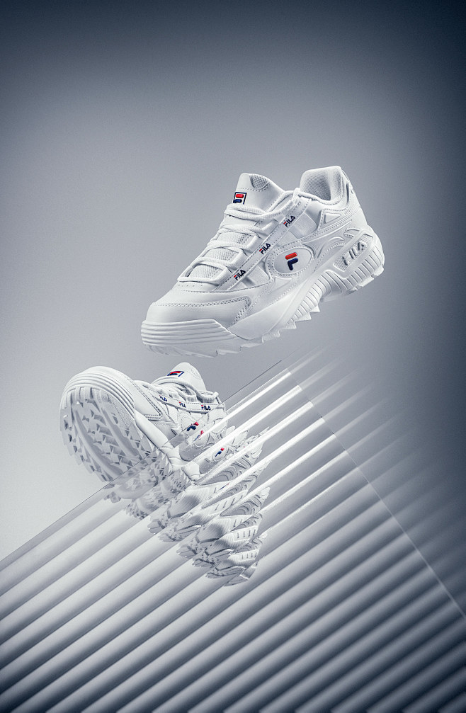 advertising fila glass runner shoes sport still tenis