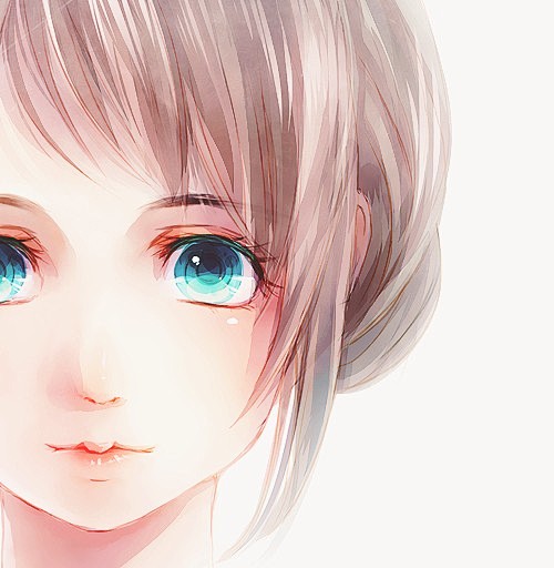 二次元少女眼睛水彩