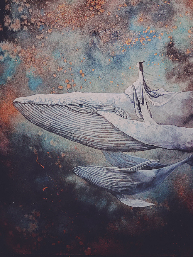 骑鲸天上不管了付璐原创作品涂鸦王国