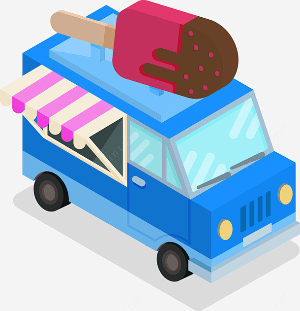 蓝色冰淇淋食物车图高清素材矢量免费下载页面网页平面