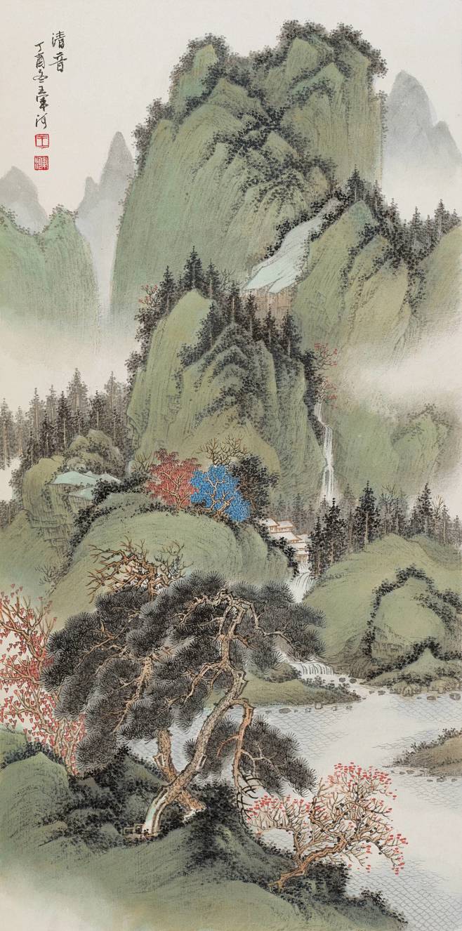 王军河工笔山水