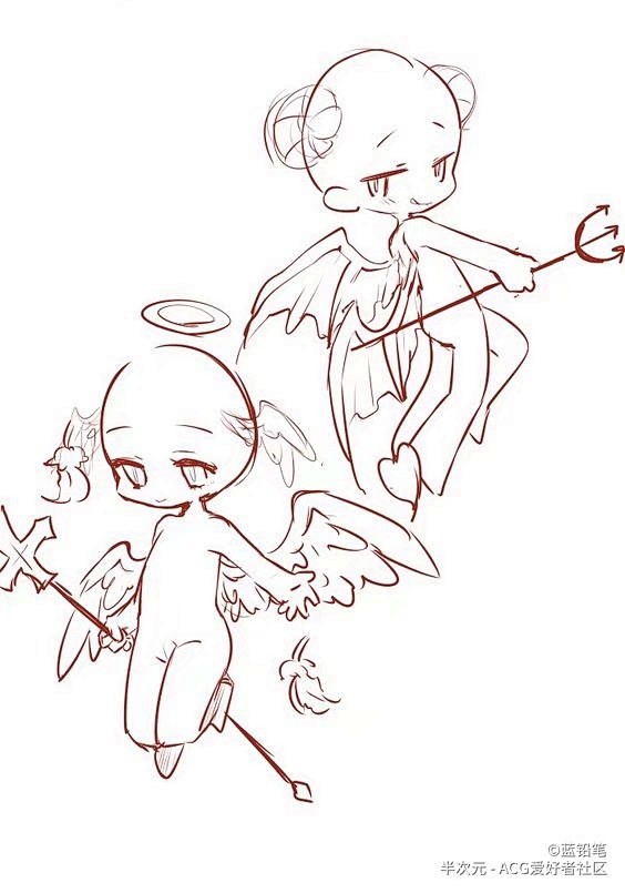 超萌的q版小人素材分享,快来马住练习吧!