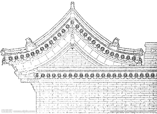 古建築結構線稿圖