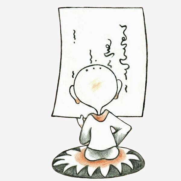 手绘读经的小和尚