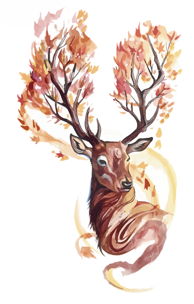 麋鹿 寻鹿 鹿 插画 png 圣诞 海报 手绘