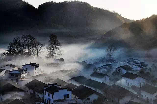 粉墙黛瓦即雪白的墙壁青黑的瓦江南民居青砖粉墙黛瓦形成质朴淡雅的