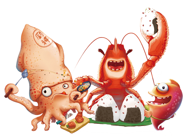 卡通海鲜