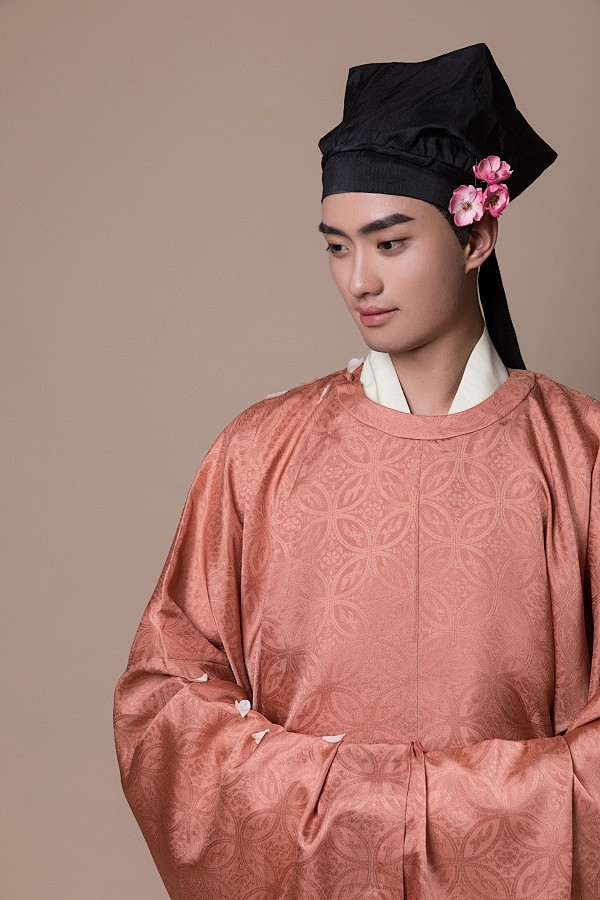 装束复原桑缬宋代风格飞鸟球路纹复原风圆领袍定金淘宝网