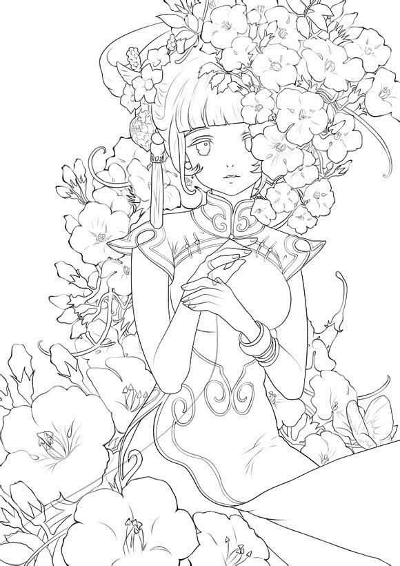 线稿全身漫画卡通人物绘画