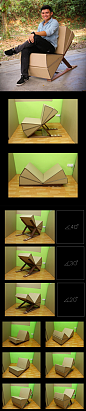 咬合是关节活动的动作之一，正在学习建筑设计的马来西亚学生Bryan Chang基于这个动作设计了一款蝴蝶座椅。
这把座椅通过四个硬纸板做成楔形座位来模拟蝴蝶的翅膀，通过不同的组合可以让座位呈现出不同的角度，另外这把蝴蝶座椅采用支架支撑，底座上面有卡位，支架卡在不同的卡位上，椅子也能摆出不同的角度。
设计师希望让这把蝴蝶座椅像关节咬合那样灵活自如，通过不同的角度组合为使用者提供最大的舒适度。更多：http://www.shejipi.com/