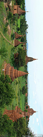 缅甸浦甘 佛塔 塔群系列 124 宽幅 全景图, 胡来大叔旅游攻略