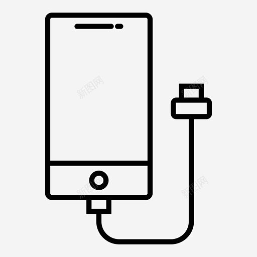 带usb线的手机充电线连接图标高清素材充电站充电线带usb线的手机智能