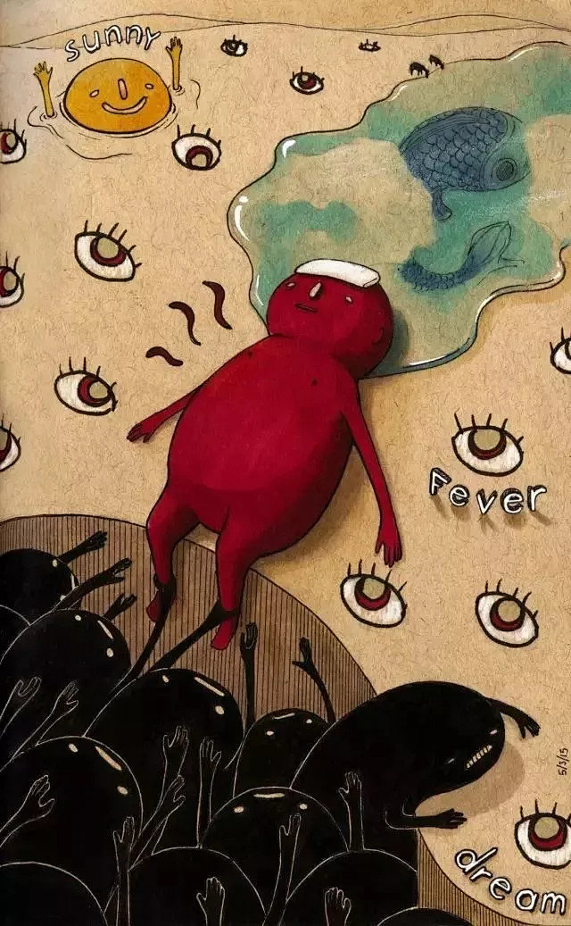 feliciachiao笔下软萌的妖怪世界插画