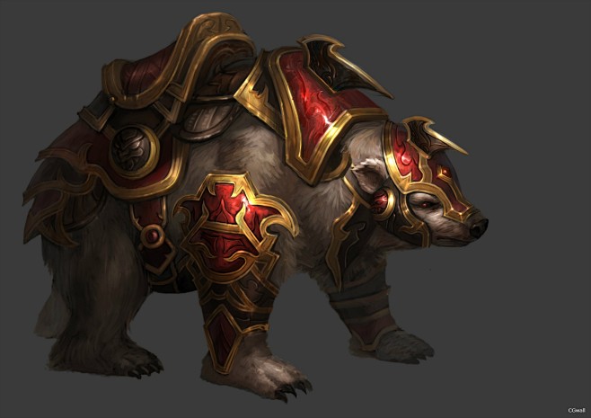 cn cgwall游戏原画网站_熊坐骑原画 gardenercc采集到动物坐骑  采集