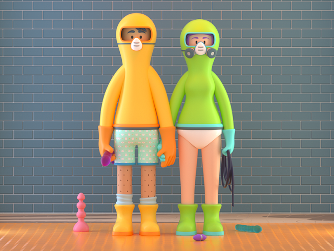 人玩具性爱人设计渲染c4d插图人物3d